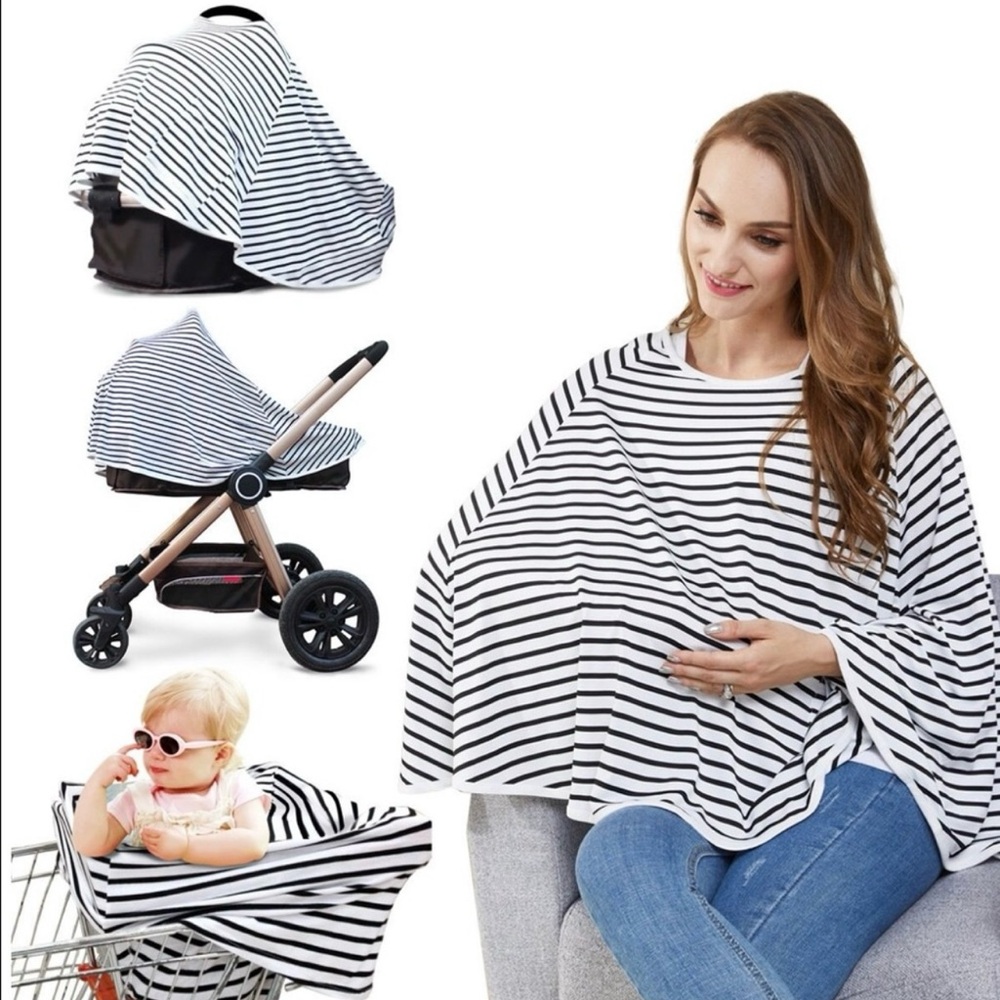 Striped nursing cover, car seat or shopping cart cover!